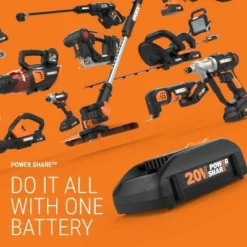 Worx WG915 Power Share 20V 10” Chainsaw And Turbine Blower Combo (Battery And Charger Included)