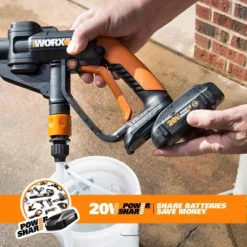 Worx WG620.1 Power Share 20V 320 PSI Hydroshot Cordless Portable Pressure Washer (0.53 GPM) (Battery And Charger Included) -Worx Power Sales Store GUEST 9d533c82 a61e 4692 8592 d77f7e4d42e7