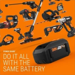 Worx WG620.1 Power Share 20V 320 PSI Hydroshot Cordless Portable Pressure Washer (0.53 GPM) (Battery And Charger Included)