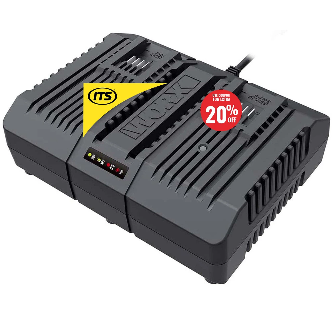 Worx WA3883 20V 4A Dual Port Fast Charger 4 Worx WA3883 20V 4A Dual Port Fast Charger - Image 4