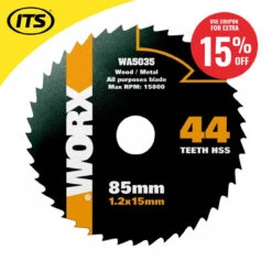 Worx 85mm X 15mm 44T WORXSAW HSS Compact Circular Saw Blade -Worx Power Sales Store WRXWA5035 ebay15 17155.1660317723