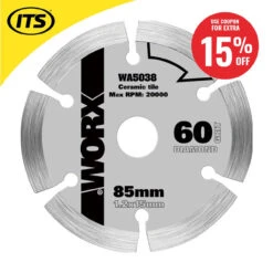 Worx 85mm X 15mm 6T WORXSAW Compact Circular Saw Diamond Blade -Worx Power Sales Store WRXWA5038 ebay15 69715.1660317742