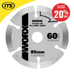 Worx 85mm X 15mm 6T WORXSAW Compact Circular Saw Diamond Blade -Worx Power Sales Store WRXWA5038 ebay20 26018.1660317841