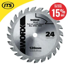 Worx 120mm X 9.5mm 24T WORXSAW TCT Circular Saw Blade -Worx Power Sales Store WRXWA5046 ebay15 61768.1660317742