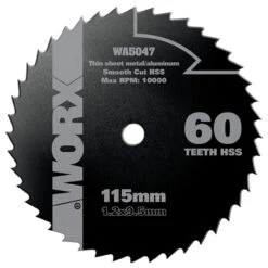 Worx 115mm X 9.5mm 60T WORXSAW HSS Circular Saw Blade