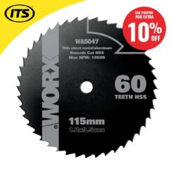 Worx 115mm X 9.5mm 60T WORXSAW HSS Circular Saw Blade -Worx Power Sales Store WRXWA5047 ebay10 41299.1660317042