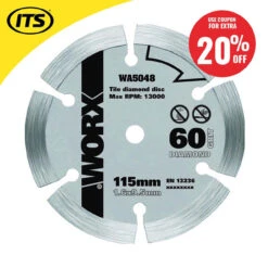 Worx 115mm 60 Grit Diamond Blade For WORXSAW XL -Worx Power Sales Store WRXWA5048 ebay20 23341.1660317842