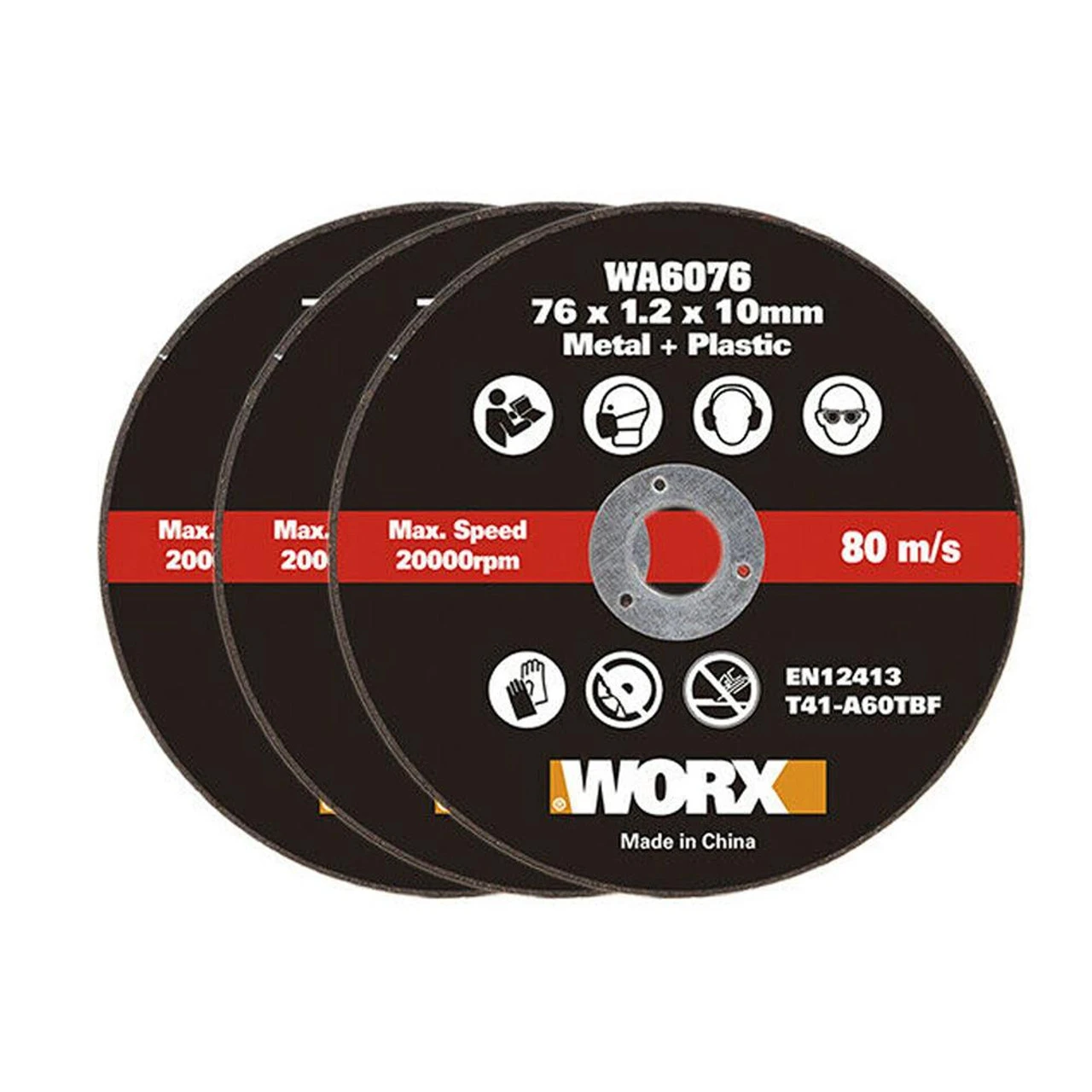 Worx Metal & Plastic 76mm Discs For Mini Cutter 3 Pack 1 Worx Metal & Plastic 76mm Discs For Mini Cutter 3 Pack