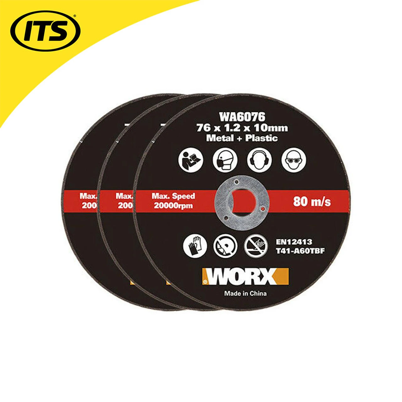 Worx Metal & Plastic 76mm Discs For Mini Cutter 3 Pack 2 Worx Metal & Plastic 76mm Discs For Mini Cutter 3 Pack - Image 2