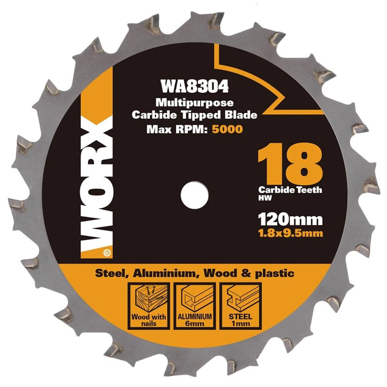 Worx 120mm X 9.5mm 18T WORXSAW Multi-Purpose Circular Saw Blade 1 Worx 120mm X 9.5mm 18T WORXSAW Multi-Purpose Circular Saw Blade