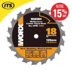 Worx 120mm X 9.5mm 18T WORXSAW Multi-Purpose Circular Saw Blade 10 Worx 120mm X 9.5mm 18T WORXSAW Multi-Purpose Circular Saw Blade -Worx Power Sales Store WRXWA8304 ebay15 94116.1660317741