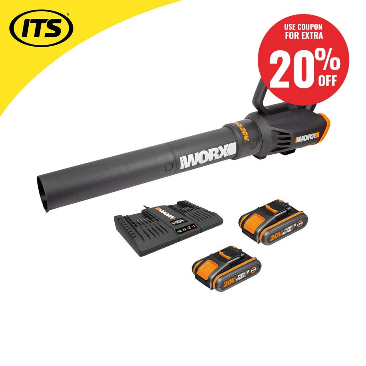 Worx 20v MAX Blower Vac, 2x 2Ah Batteries And Charger 5 Worx 20v MAX Blower Vac, 2x 2Ah Batteries And Charger - Image 5