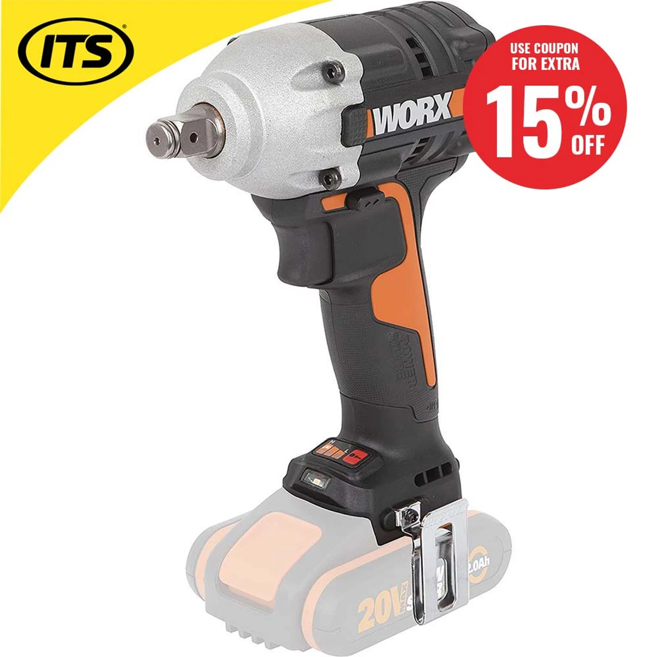 Worx WX272.9 20v Cordless Impact Wrench - Body 8 Worx WX272.9 20v Cordless Impact Wrench - Body - Image 8