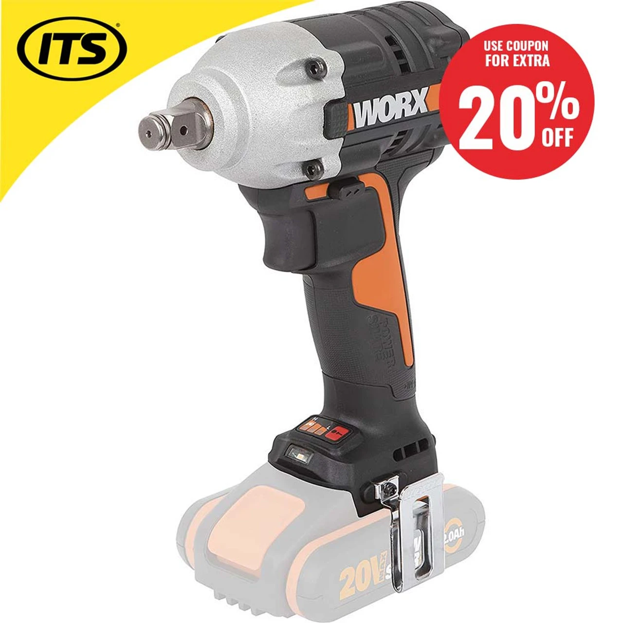 Worx WX272.9 20v Cordless Impact Wrench - Body 9 Worx WX272.9 20v Cordless Impact Wrench - Body - Image 9