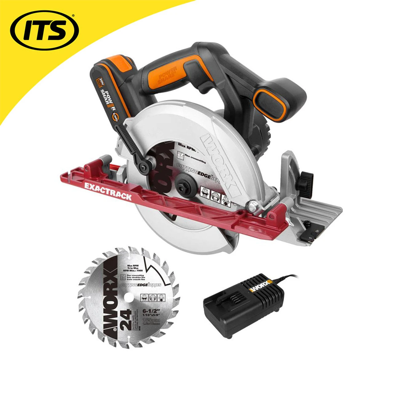 Worx WX530 20V MAX 165mm Circular Saw With 1 X 2Ah Battery & Charger 4 Worx WX530 20V MAX 165mm Circular Saw With 1 X 2Ah Battery & Charger - Image 4