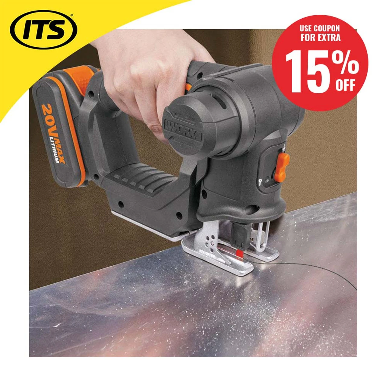 Worx WX550 20V MAX Reciprocating Saw/Jigsaw With 1x 2.0Ah Battery & Charger 13 Worx WX550 20V MAX Reciprocating Saw/Jigsaw With 1x 2.0Ah Battery & Charger - Image 13
