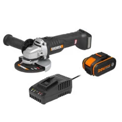 Worx WX812 20V MAX Brushless 125mm Angle Grinder With 1x 4.0Ah Battery And Charger